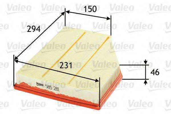 Повітряний фільтр VALEO 585281