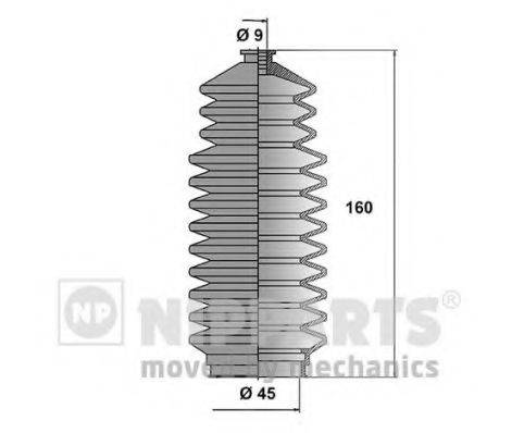 Комплект пильника, рульове управління NIPPARTS J2841000