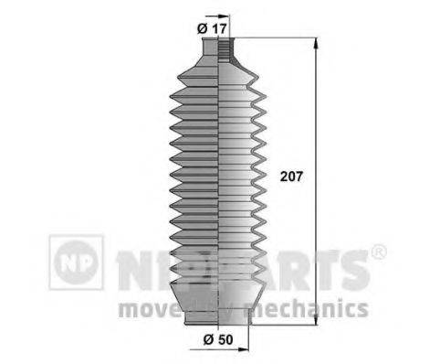 Комплект пильника, рульове управління NIPPARTS J2845008