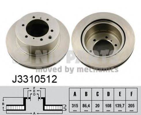 гальмівний диск NIPPARTS J3310512