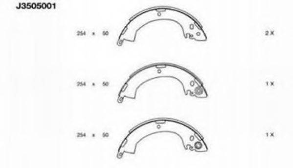 Комплект гальмівних колодок NIPPARTS J3505001