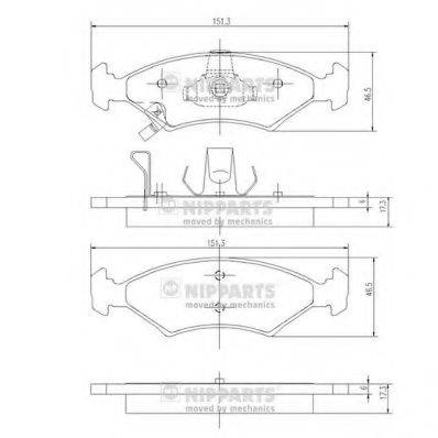 Комплект гальмівних колодок, дискове гальмо NIPPARTS J3600301