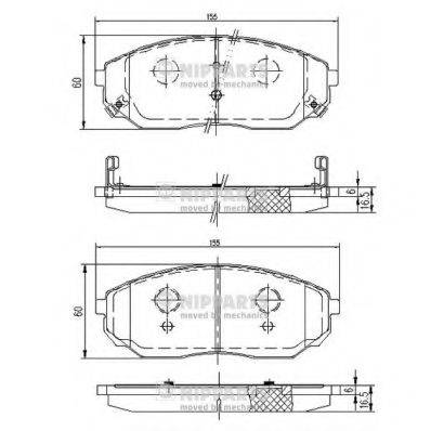 Комплект гальмівних колодок, дискове гальмо NIPPARTS J3600318