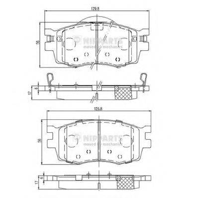 Комплект гальмівних колодок, дискове гальмо NIPPARTS J3600542