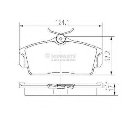 Комплект гальмівних колодок, дискове гальмо NIPPARTS J3601068