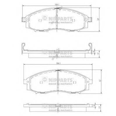 Комплект гальмівних колодок, дискове гальмо NIPPARTS J3601088