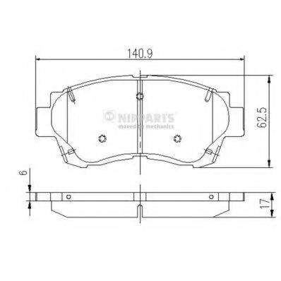 Комплект гальмівних колодок, дискове гальмо NIPPARTS J3602060