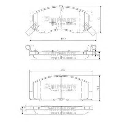 Комплект гальмівних колодок, дискове гальмо NIPPARTS J3602074