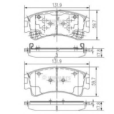 Комплект гальмівних колодок, дискове гальмо NIPPARTS J3603056