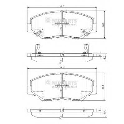 Комплект гальмівних колодок, дискове гальмо NIPPARTS J3604061