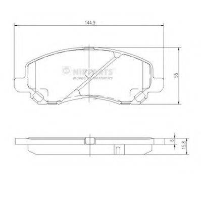 Комплект гальмівних колодок, дискове гальмо NIPPARTS J3605046