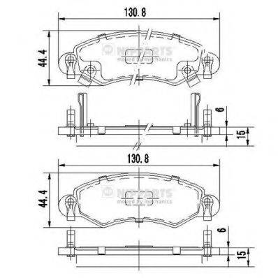 Комплект гальмівних колодок, дискове гальмо NIPPARTS J3608025