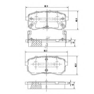 Комплект гальмівних колодок, дискове гальмо NIPPARTS J3610307