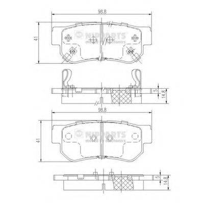 Комплект гальмівних колодок, дискове гальмо NIPPARTS J3610509