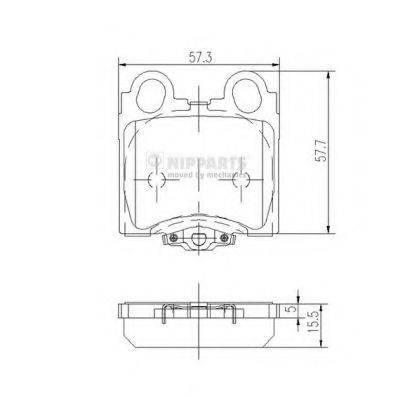 Комплект гальмівних колодок, дискове гальмо NIPPARTS J3612017