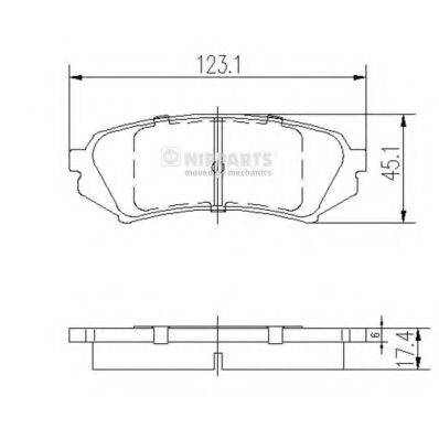 Комплект гальмівних колодок, дискове гальмо NIPPARTS J3612022