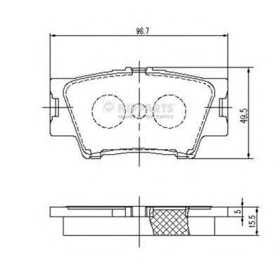 Комплект гальмівних колодок, дискове гальмо NIPPARTS J3612035