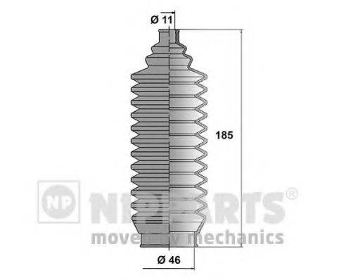 Комплект пильника, рульове управління NIPPARTS N2845004