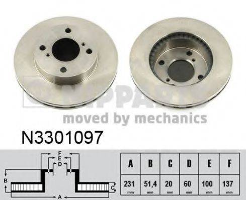 гальмівний диск NIPPARTS N3301097