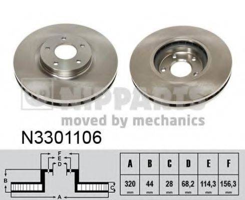 гальмівний диск NIPPARTS N3301106