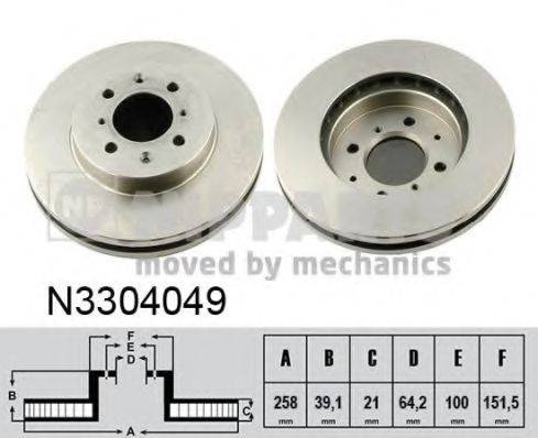 гальмівний диск NIPPARTS N3304049