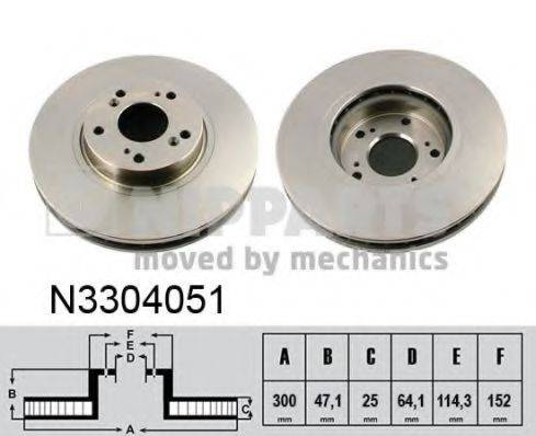 гальмівний диск NIPPARTS N3304051