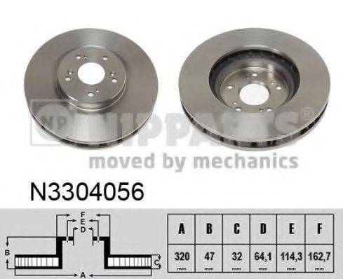 гальмівний диск NIPPARTS N3304056