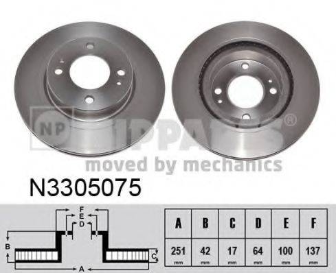 гальмівний диск NIPPARTS N3305075