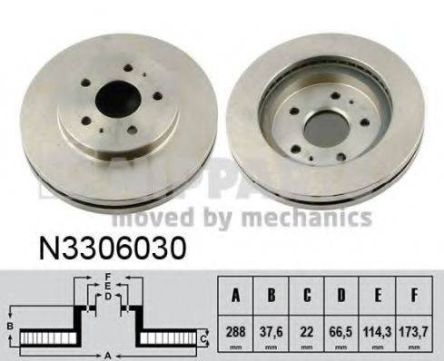 гальмівний диск NIPPARTS N3306030