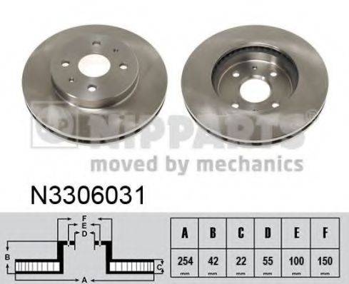 гальмівний диск NIPPARTS N3306031