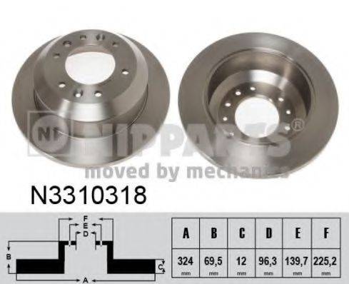 гальмівний диск NIPPARTS N3310318