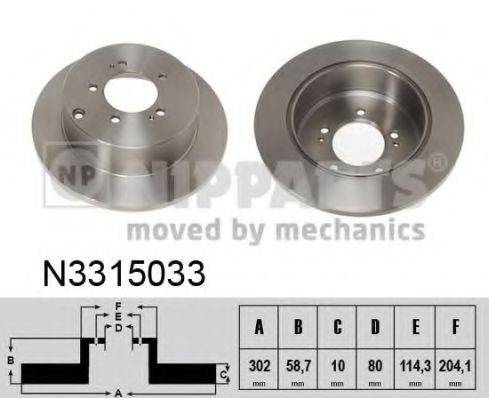 гальмівний диск NIPPARTS N3315033