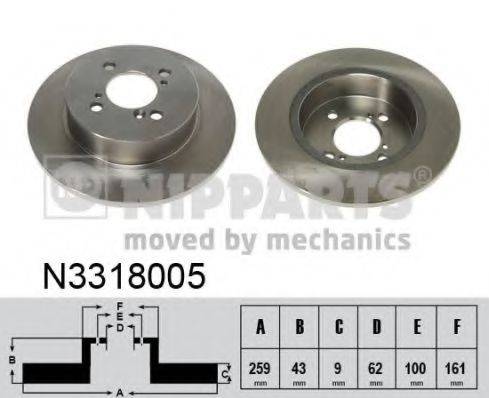 гальмівний диск NIPPARTS N3318005