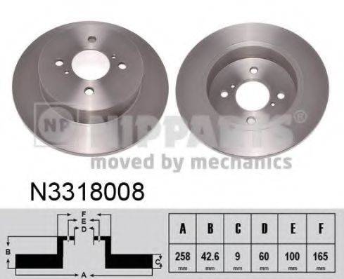 гальмівний диск NIPPARTS N3318008