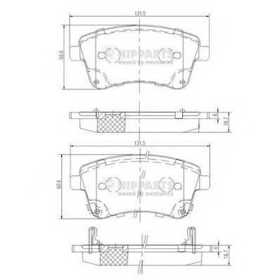 Комплект гальмівних колодок, дискове гальмо NIPPARTS N3600331