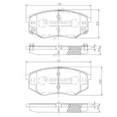 Комплект гальмівних колодок, дискове гальмо NIPPARTS N3600545