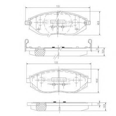 Комплект гальмівних колодок, дискове гальмо NIPPARTS N3600916