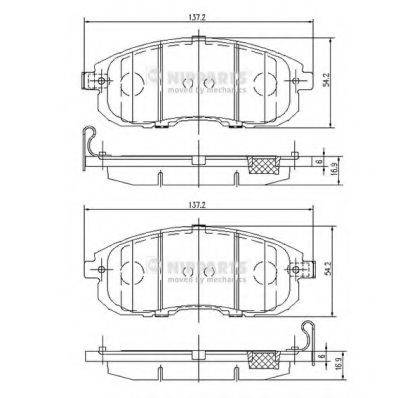 Комплект гальмівних колодок, дискове гальмо NIPPARTS N3601099