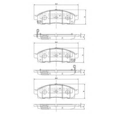 Комплект гальмівних колодок, дискове гальмо NIPPARTS N3601101