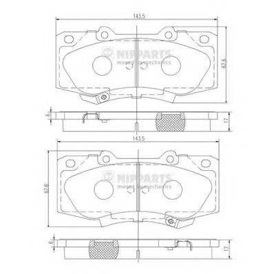 Комплект гальмівних колодок, дискове гальмо NIPPARTS N3602147