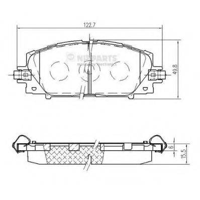 Комплект гальмівних колодок, дискове гальмо NIPPARTS N3602148