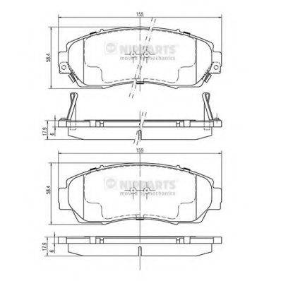 Комплект гальмівних колодок, дискове гальмо NIPPARTS N3604073