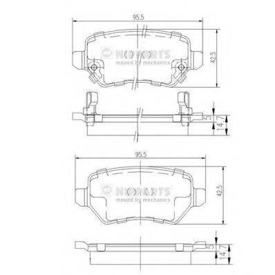 Комплект гальмівних колодок, дискове гальмо NIPPARTS N3610310