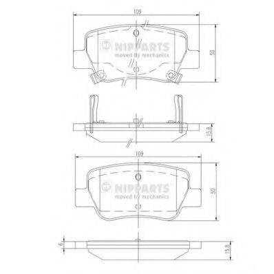 Комплект гальмівних колодок, дискове гальмо NIPPARTS N3612042