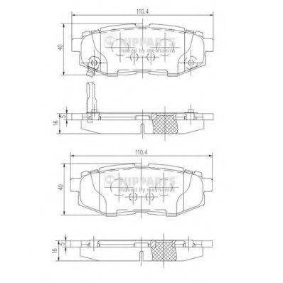 Комплект гальмівних колодок, дискове гальмо NIPPARTS N3617006