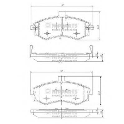 Комплект гальмівних колодок, дискове гальмо NIPPARTS J3600535