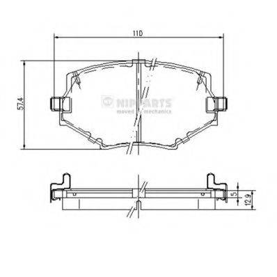 Комплект гальмівних колодок, дискове гальмо NIPPARTS J3603044