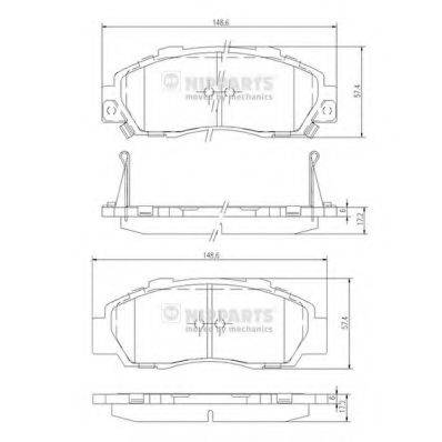 Комплект гальмівних колодок, дискове гальмо NIPPARTS J3604032