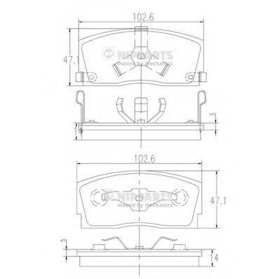 Комплект гальмівних колодок, дискове гальмо NIPPARTS J3606006