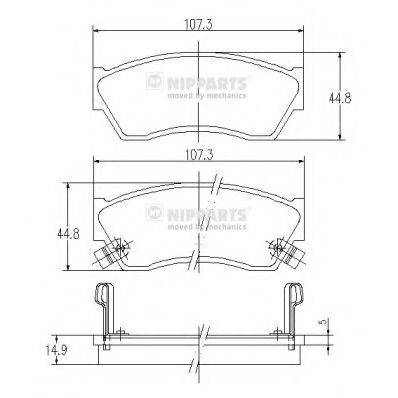 Комплект гальмівних колодок, дискове гальмо NIPPARTS J3608005